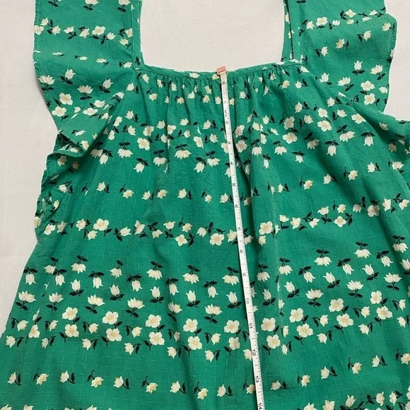 Ann Taylor Floral Chain Square Neck Ruffle Sleeve Top Size Mp - Picture 9 of 9